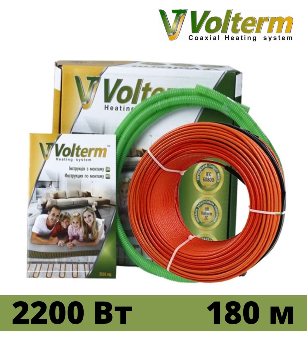 koaksialnyy-nagrevatelnyy-kabel-volterm-hr12-2200-vt-180-m Коаксиальный нагревательный кабель Volterm HR12 2200 Вт, 180 м - Зображення 1