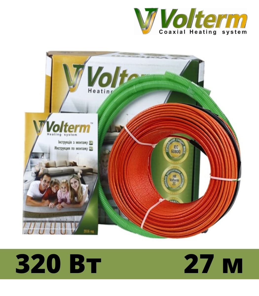 koaksialnyy-nagrevatelnyy-kabel-volterm-hr12-320-vt-27-m Коаксиальный нагревательный кабель Volterm HR12 320 Вт, 27 м - Зображення 1
