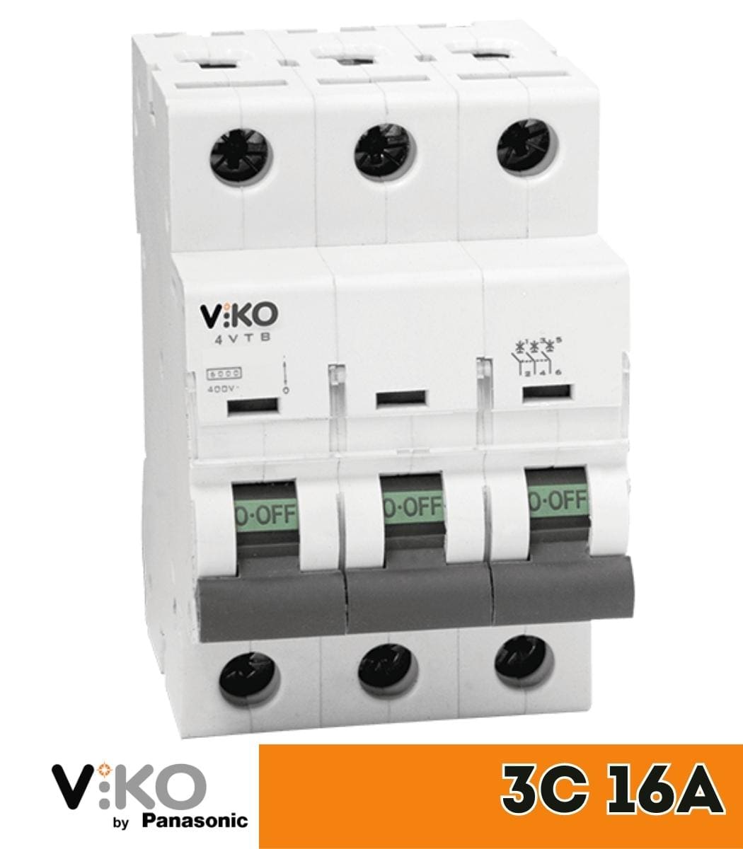 avtomat-2s-16a-viko-2 Выключатель автоматический Viko, 3P, C, 16A, 4,5kA 4VTB-3C16 - Зображення 1