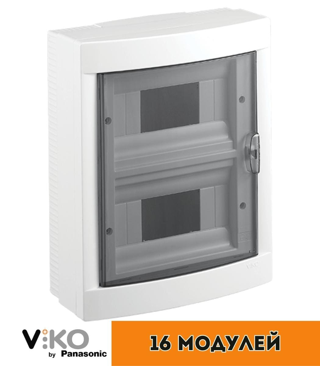 shchitok-narjunyy-16-avt-viko Бокс Viko наружный на 16 автоматов Белый 90912116 — изображение 1