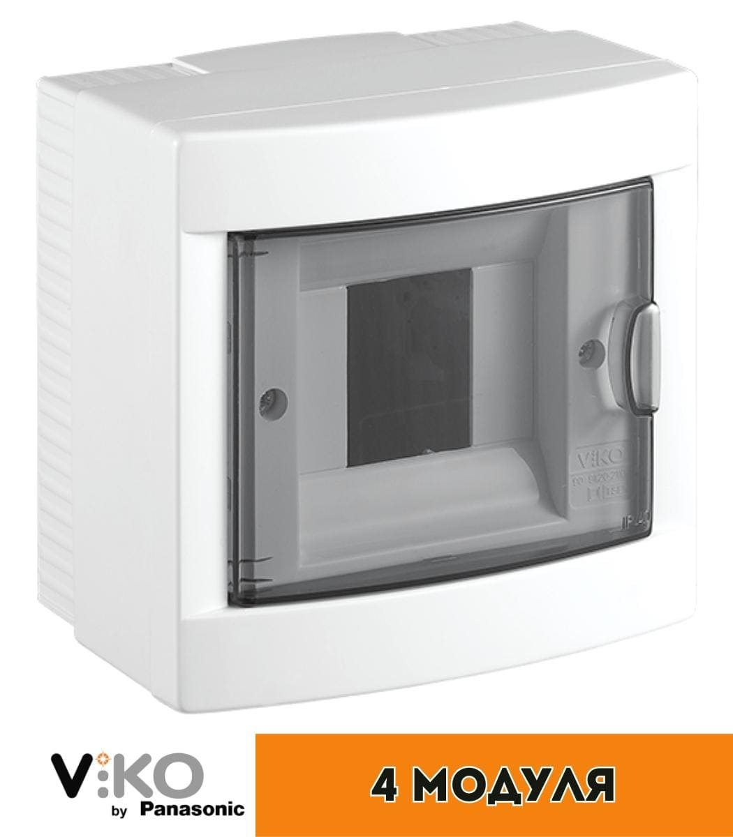 shchitok-narjunyy-4-avt-viko Бокс Viko наружный на 4 автомата Белый 90912104 - Зображення 1
