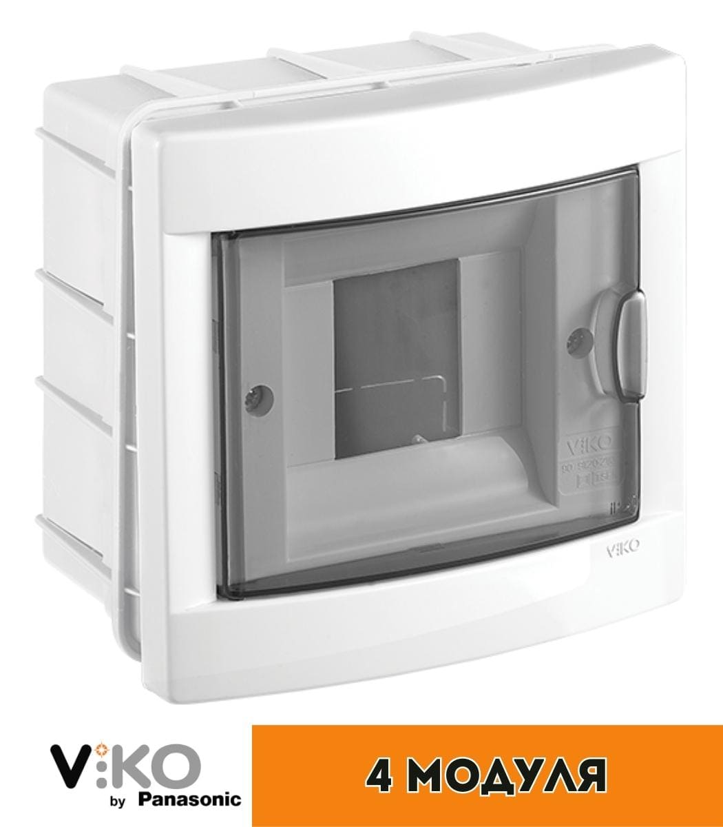 shchitok-vnutrenniy-4-avt-viko Бокс Viko внутренний на 4 автомата Белый 90912004 - Зображення 1
