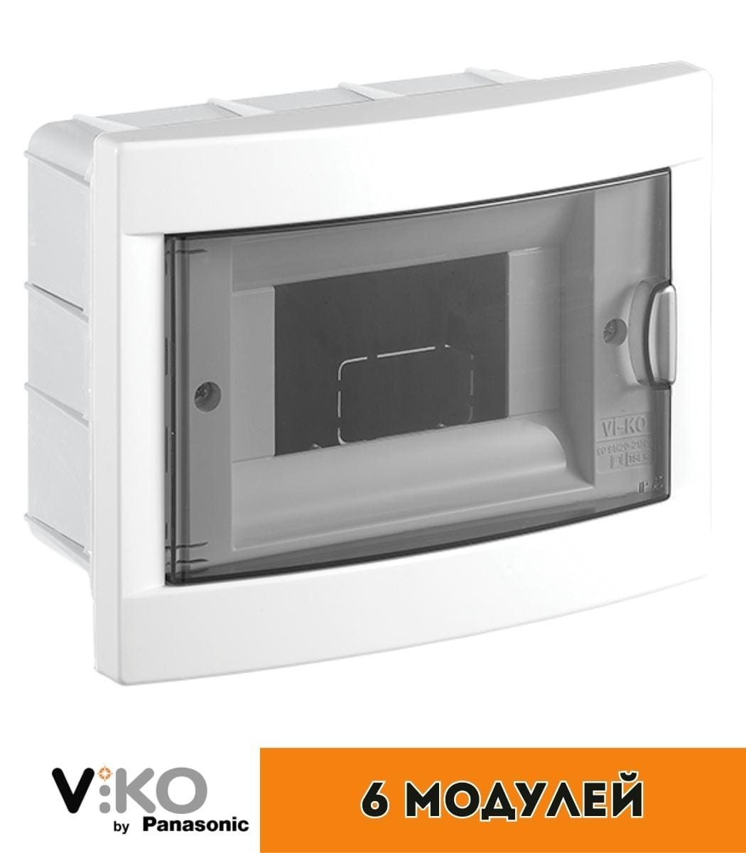 shchitok-vnutrenniy-6-avt-viko Бокс Viko внутренний на 6 автомата Белый 90912006 - Зображення 1