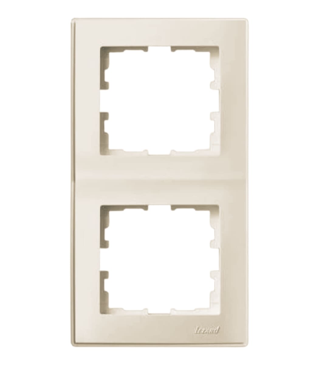 ramka-2-ya-vertikalnaya-lezard-lesya-krem-705-0300-152 Рамка 2-я вертикальная LEZARD LESYA Крем 705-0300-152 — изображение 1