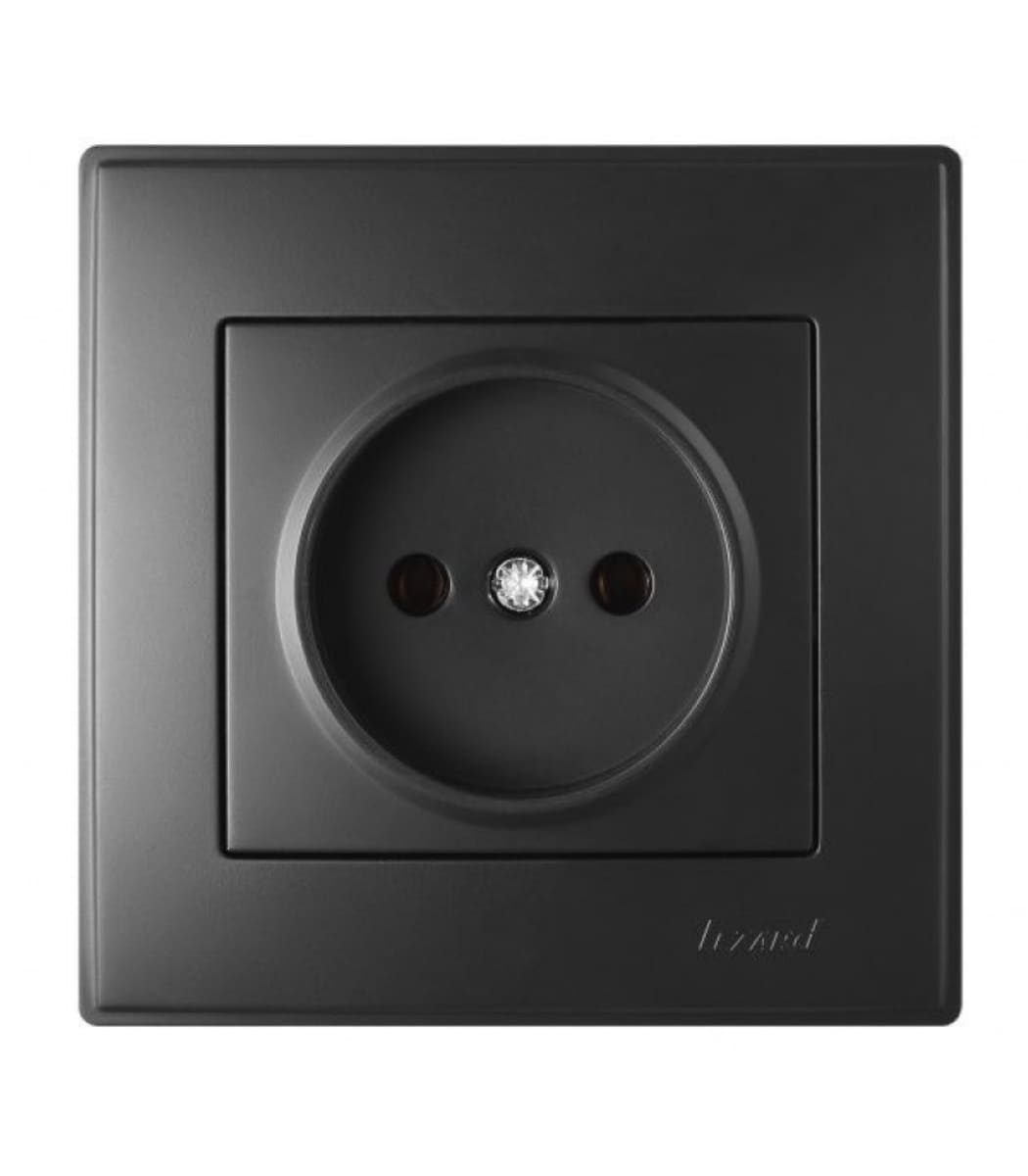 rozetka-1-ya-b_z-vnutrennyaya-antracit-lezard-lesya-705-4242-121b Розетка одинарная LEZARD LESYA Антрацит 705-4242-121B — изображение 1