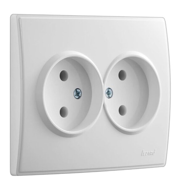 Розетка двойная LEZARD LESYA Белая 705-0202-128B