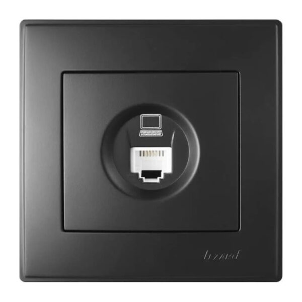 Розетка одинарная компьютерная PC LEZARD LESYA Антрацит 705-4242-139