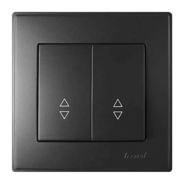 Вимикач подвійний прохідний LEZARD LESYA Антрацит 705-4242-106