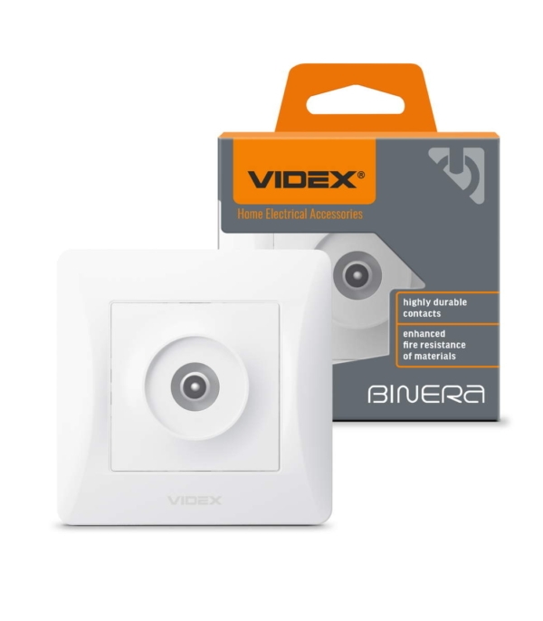 Розетка TV одинарная телевизионная белая VIDEX BINERA (VF-BNSK1TVME-W) — изображение 2