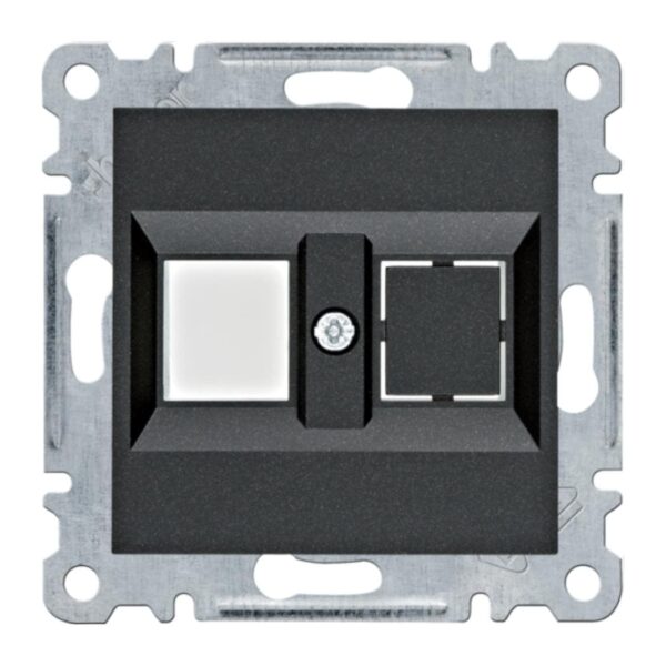 Панель двойная для RJ12/RJ45 Hager Lumina Черная (WL2323)