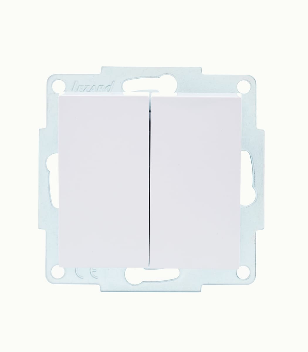 vyklyuchatel-dvoynoy-lezard-vesna-belyy-742-0288-101 Выключатель двойной LEZARD VESNA Белый (742-0288-101) — изображение 1