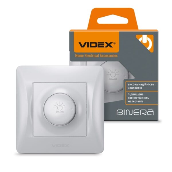 Димер 600Вт Срібний шовк VIDEX BINERA (VF-BNDM600-SS)