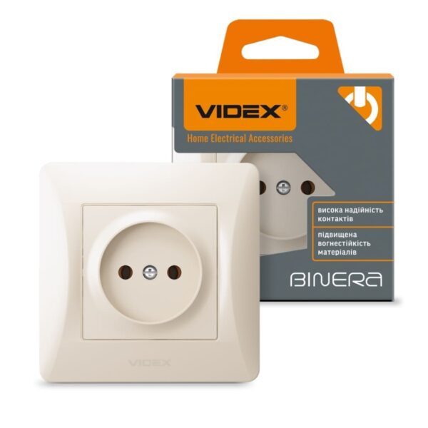 Розетка одинарна Крем VIDEX BINERA (VF-BNSK1-CR)