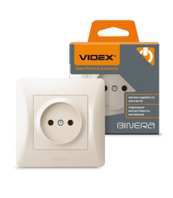 Розетка одинарна Крем VIDEX BINERA (VF-BNSK1-CR)