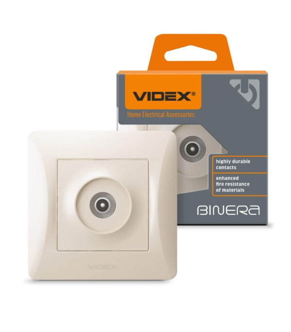 Розетка TV Крем VIDEX BINERA (VF-BNSK1TVME-CR) — изображение 2