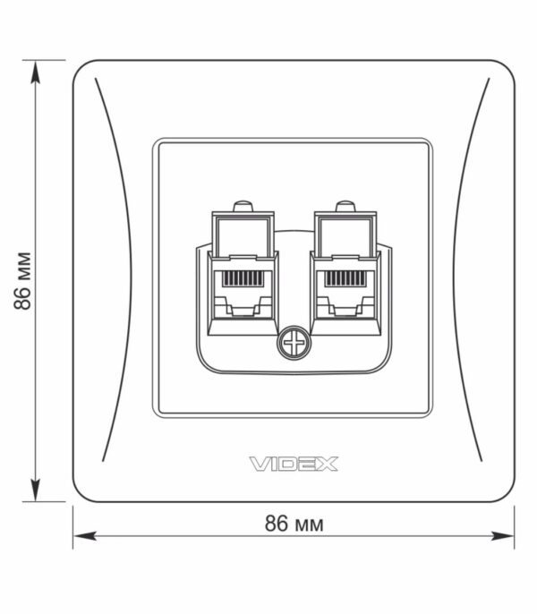 Розетка компьютерная и телефонная (PC+TF) Серебряный шёлк VIDEX BINERA (VF-BNSK2PC6TF3-SS) — изображение 4