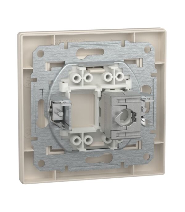Розетка компьютерная 1-я, RJ45, кат.5е, STP Кремовая, Asfora EPH5000123 — изображение 5