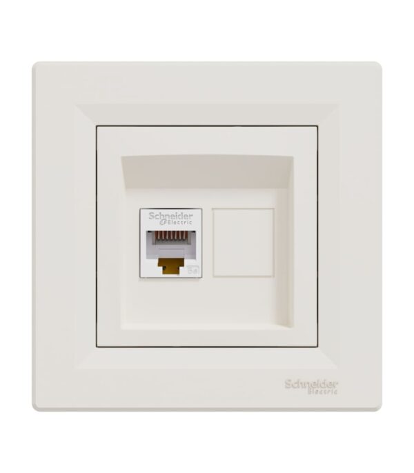 Розетка компьютерная 1-я, RJ45, кат.5е, UTP Кремовая, Asfora EPH4300123 — изображение 2
