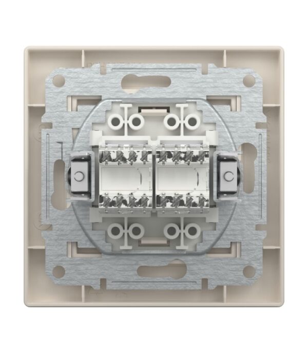 Розетка компьютерная 2-я, RJ45, кат.5е, UTP, Кремовая, Asfora EPH4400123 — изображение 4