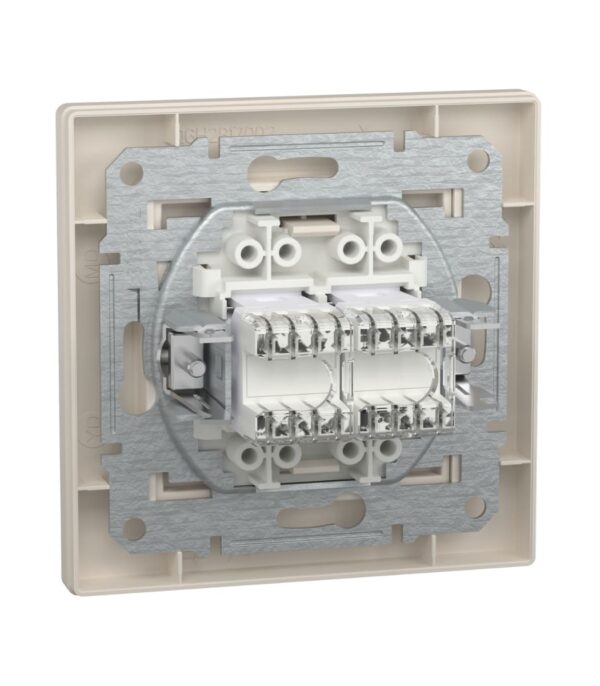 Розетка компьютерная 2-я, RJ45, кат.5е, UTP, Кремовая, Asfora EPH4400123 — изображение 5