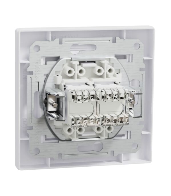 Розетка компьютерная, RJ45, кат.5е, UTP, двойная Белая, Asfora EPH4400121 — изображение 3