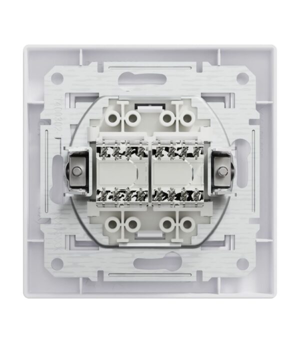 Розетка компьютерная, RJ45, кат.5е, UTP, двойная Белая, Asfora EPH4400121 — изображение 7