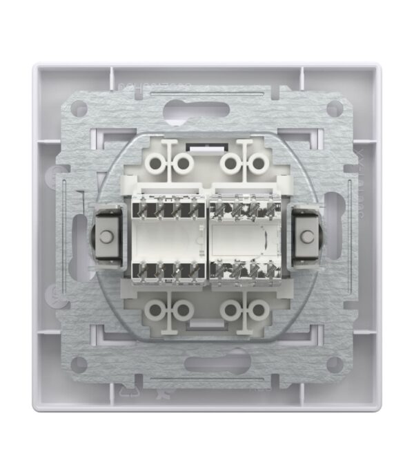 Розетка телефонная + компьютерная Белая, Asfora EPH4900121 — изображение 4