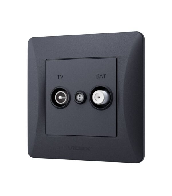 Розетка TV+SAT конечная черный графит VIDEX BINERA (VF-BNSK2TVSATE-BG) — изображение 3