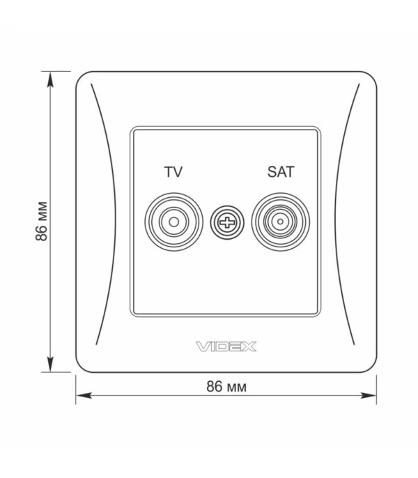 Розетка TV+SAT конечная черный графит VIDEX BINERA (VF-BNSK2TVSATE-BG) — изображение 5