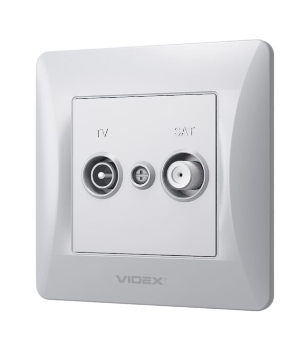 Розетка TV+SAT Концевая Серебряный шёлк VIDEX BINERA (VF-BNSK2TVSATE-SS) - Зображення 3