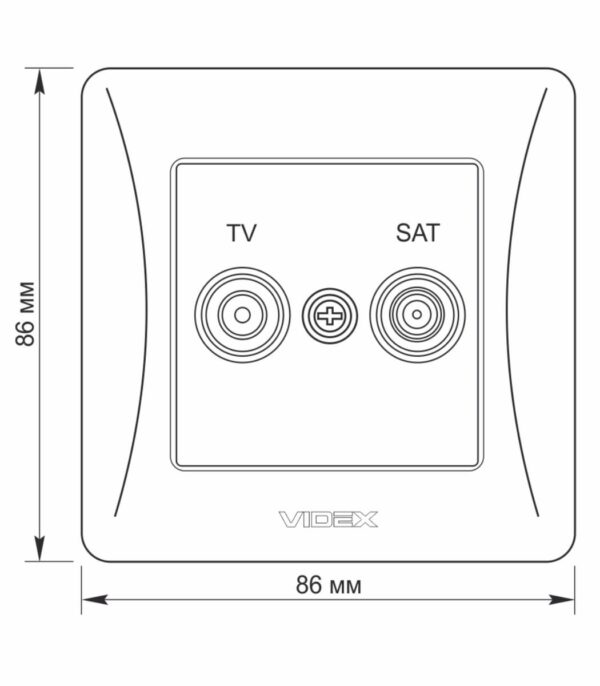 Розетка TV+SAT Концевая Серебряный шёлк VIDEX BINERA (VF-BNSK2TVSATE-SS) - Зображення 5