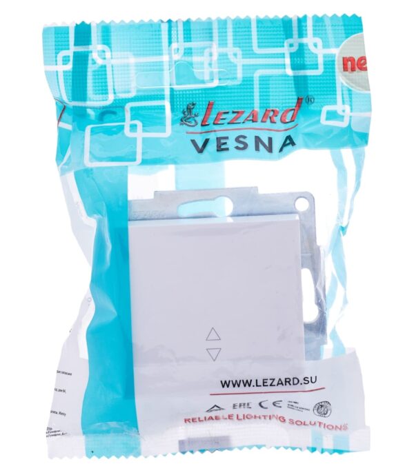 Выключатель одинарный проходной LEZARD VESNA Белый (742-0288-105) — изображение 6