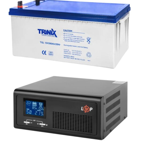 Комплект резервного питания LogicPower 12V LPE-B-PSW-1000VA +(600Вт) 1-30A + АКБ GEL TRINIX 12V 200ah