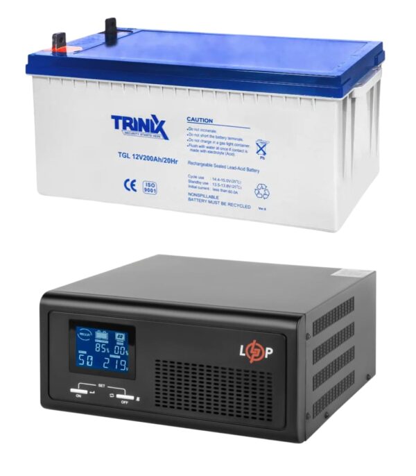 Комплект резервного питания LogicPower 12V LPE-B-PSW-1000VA +(600Вт) 1-30A + АКБ GEL TRINIX 12V 200ah