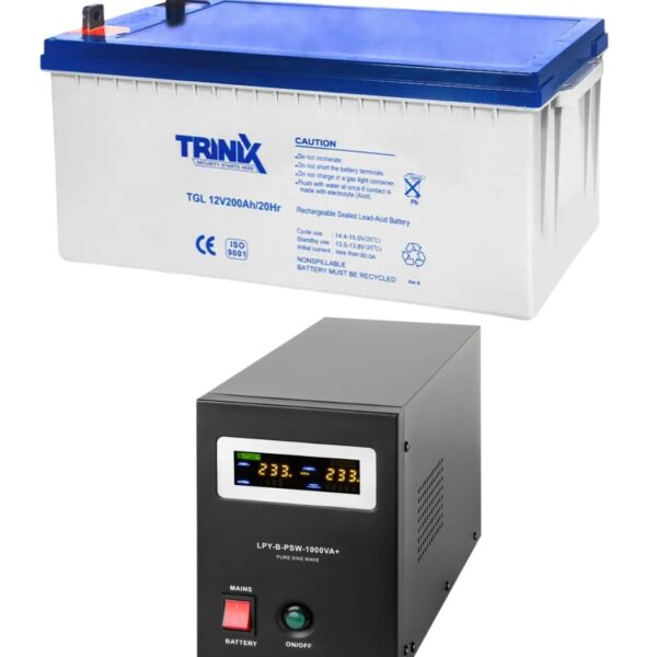 Комплект резервного питания LogicPower 12V LPY-B-PSW-1000VA+ 700Вт 10A/20A + АКБ GEL TRINIX 12V 200ah