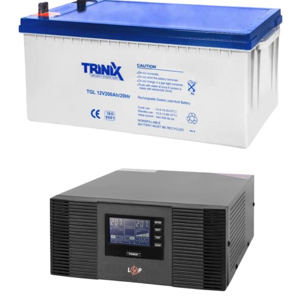 Комплект резервного питания LogicPower 12V LPM-PSW-1500VA 1050Вт + АКБ GEL TRINIX 12V 200ah