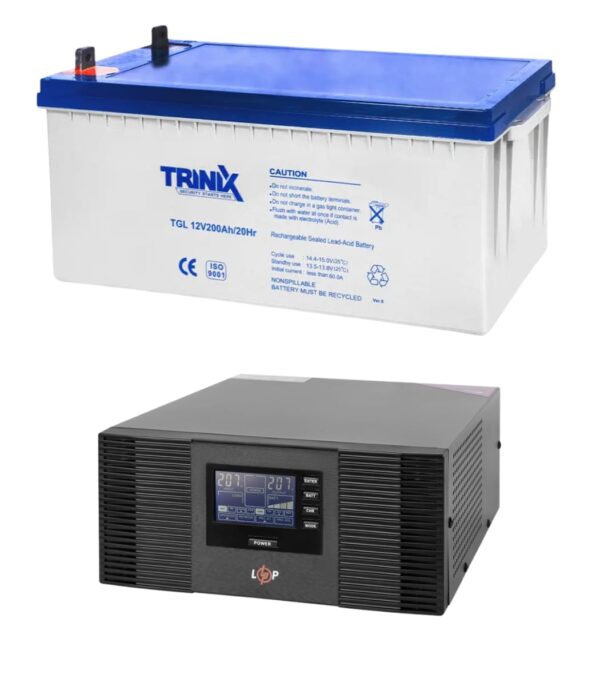 Комплект резервного питания LogicPower 12V LPM-PSW-1500VA 1050Вт + АКБ GEL TRINIX 12V 200ah