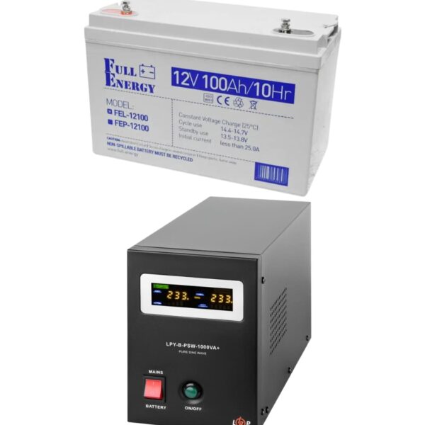 Комплект резервного питания LogicPower 12V LPY-B-PSW-1000VA+ 700Вт 10A/20A + АКБ GEL Full Energy 12V 100ah
