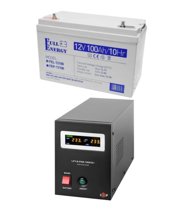 Комплект резервного питания LogicPower 12V LPY-B-PSW-1000VA+ 700Вт 10A/20A + АКБ GEL Full Energy 12V 100ah