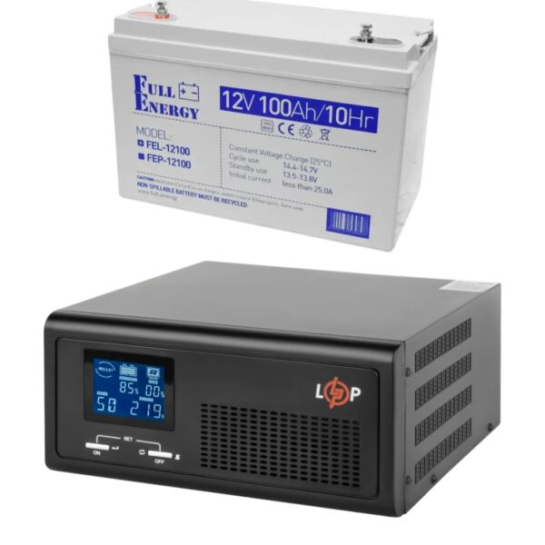 Комплект резервного питания LogicPower 12V LPE-B-PSW-1000VA +(600Вт) 1-30A + АКБ GEL Full Energy 12V 100ah
