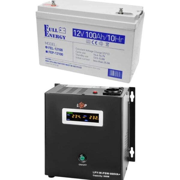 Комплект резервного питания LogicPower 12V LPY-W-PSW-800VA+ 560Вт 5A/15A + АКБ GEL Full Energy 12V 100ah