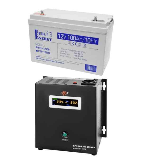 Комплект резервного питания LogicPower 12V LPY-W-PSW-800VA+ 560Вт 5A/15A + АКБ GEL Full Energy 12V 100ah