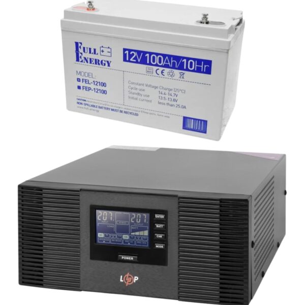 Комплект резервного питания LogicPower 12V LPM-PSW-1500VA 1050Вт + АКБ GEL Full Energy 12V 100ah