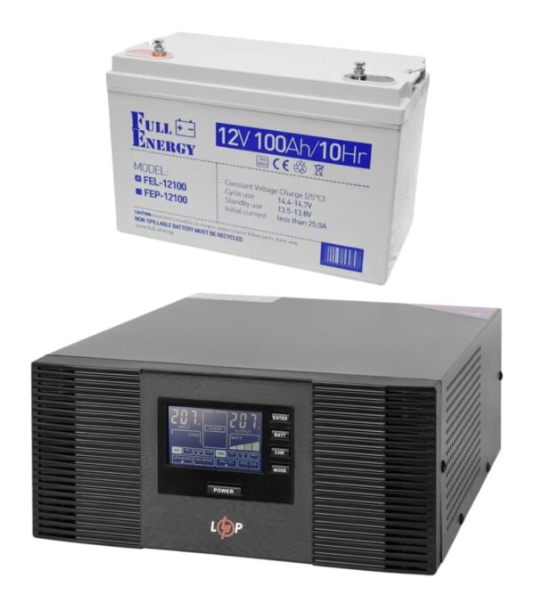 Комплект резервного питания LogicPower 12V LPM-PSW-1500VA 1050Вт + АКБ GEL Full Energy 12V 100ah