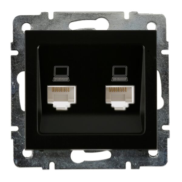Розетка комп'ютерна PC 2-я LEZARD RAIN Антрацит (703-4288-141)
