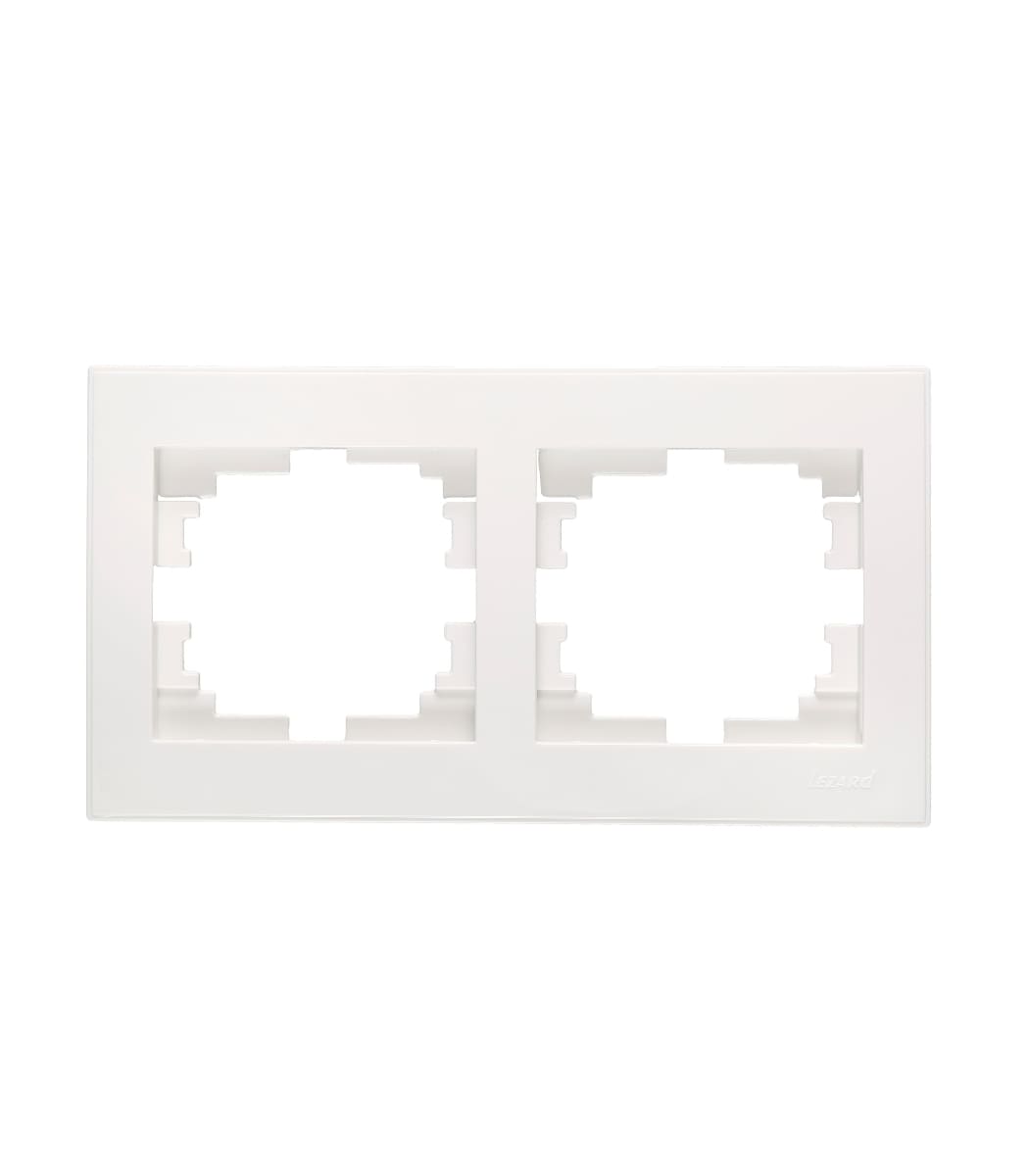 ramka-2-ya-gorizontalnaya-lezard-rain-belyy-703-0202-147 Рамка 2-я горизонтальная LEZARD RAIN Белый (703-0202-147) — изображение 1