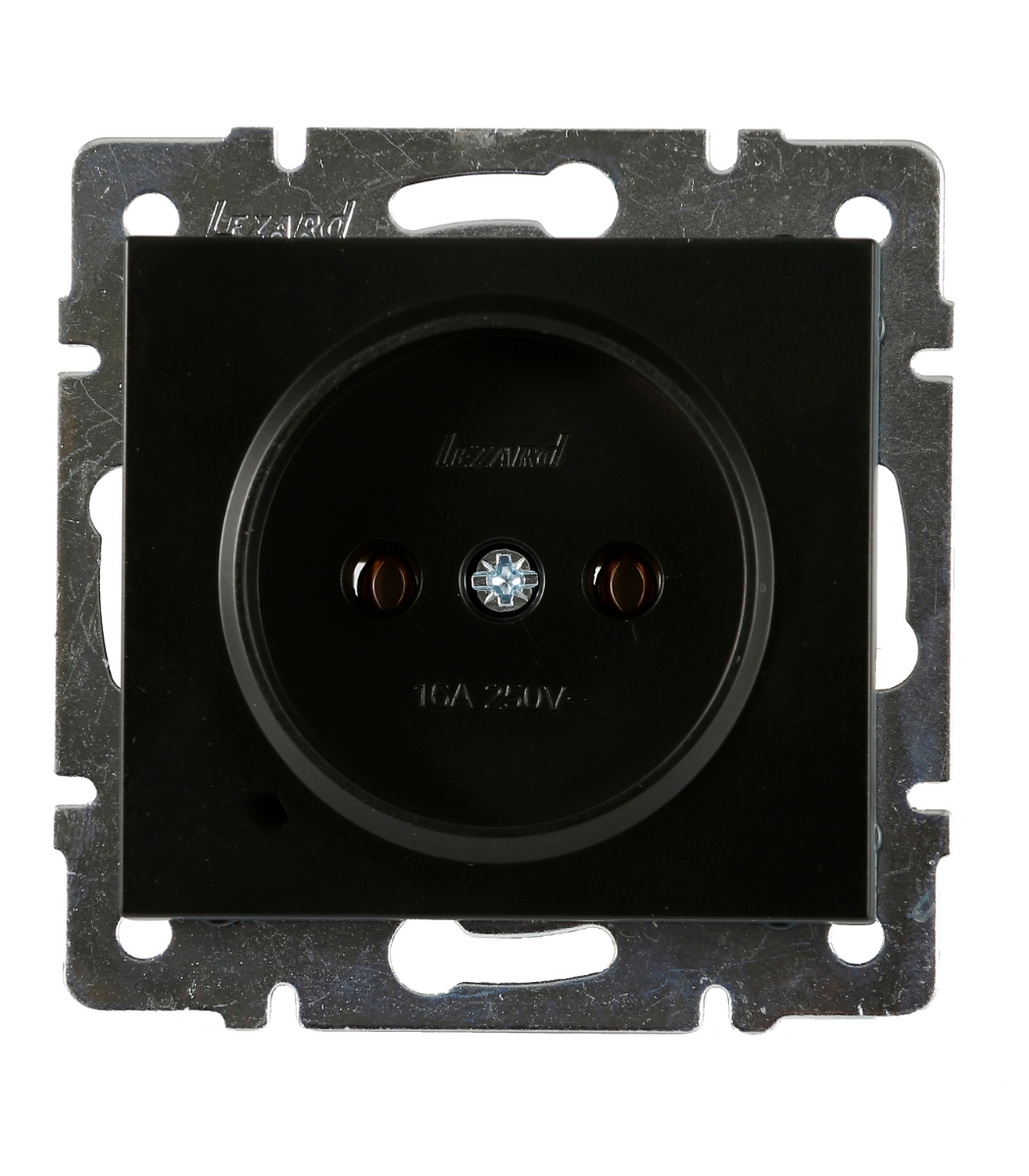 rozetka-1-ya-bez_z-lezard-rain-antracit-703-4288-121v Розетка 1-я без/з LEZARD RAIN Антрацит (703-4288-121В) - Зображення 1