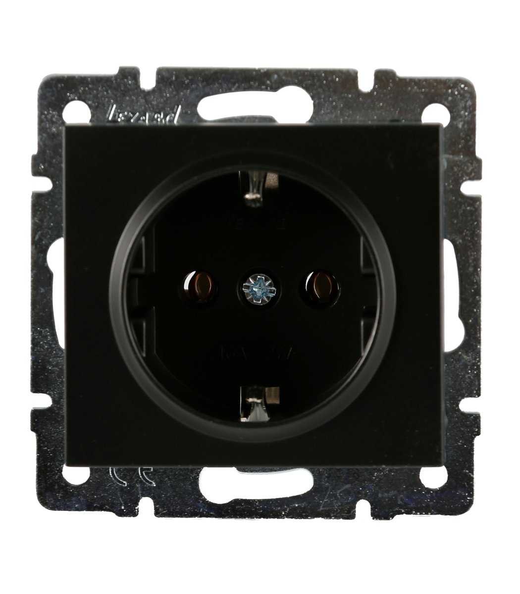 rozetka-1-ya-s_z-lezard-rain-antracit-703-4288-122b Розетка 1-я с/з LEZARD RAIN Антрацит (703-4288-122B) — изображение 1