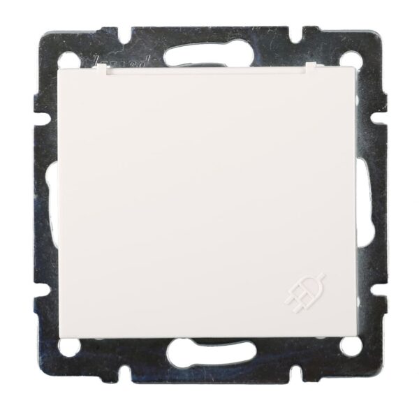 Розетка 1-а з/з з кришкою LEZARD RAIN Білий (703-0288-123B)