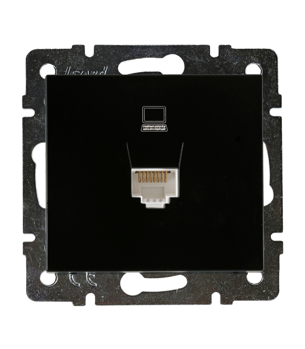 rozetka-kompyuternaya-pc-2-ya-lezard-rain-antracit-703-4288-141 Розетка компьютерна PC LEZARD RAIN Антрацит (703-4288-139) — изображение 1